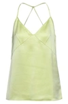 Hugo Boss Satin Regular-fit Camisole Top With Crossed Straps In Light Yellow