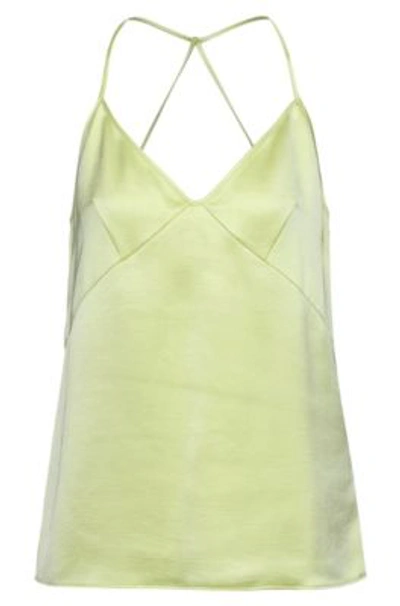 Hugo Boss Satin Regular-fit Camisole Top With Crossed Straps In Light Yellow