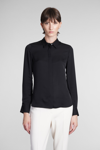 THEORY CLASSIC FITTED SHIRT SHIRT IN BLACK SILK