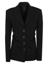 Pinko Blazer Slim En Tissu Technique In Black