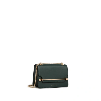 Strathberry East/west Smooth Calfskin Leather Shoulder Bag In Green
