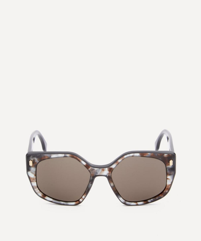 Fendi Oversized Square Acetate Sunglasses In Brown