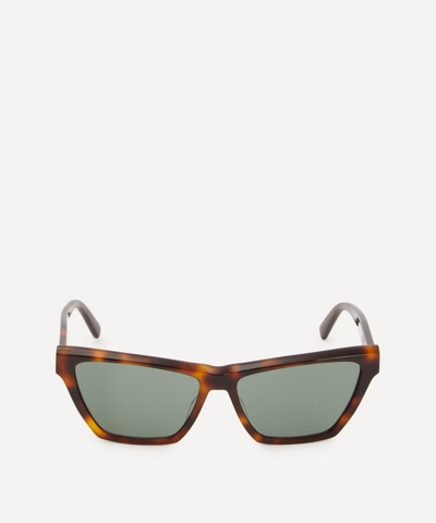 Saint Laurent Tortoiseshell Rectangular Cat-eye Acetate Sunglasses In Multi