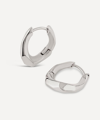 Dinny Hall Sterling Silver Thalassa Small And Chunky Faceted Huggie Hoop Earrings In Silver