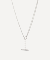 Dinny Hall Sterling Silver Thalassa Faceted Small T-bar Lariat Pendant Necklace In Silver