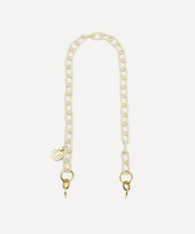 Linda Farrow Square Link Acetate Chain In Cream