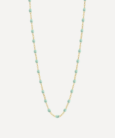 Gigi Clozeau 18ct Gold Classic Gigi Resin Bead Necklace In Light Green