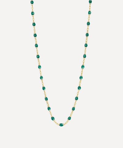 Gigi Clozeau 18k Yellow Gold Classic Gigi Resin Bead Collar Necklace, 16.5 In Dark Green