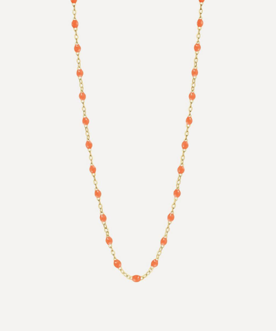 Gigi Clozeau 18ct Gold Classic Gigi Resin Bead Necklace In Orange