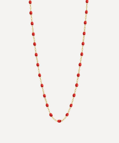 Gigi Clozeau 18k Yellow Gold Classic Gigi Resin Bead Statement Necklace, 20 In Poppy Red