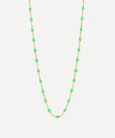 Gigi Clozeau 18k Yellow Gold Classic Gigi Resin Bead Collar Necklace, 16.5 In Neon Green