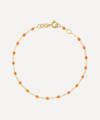 Gigi Clozeau 18ct Gold Classic Gigi Resin Bead Bracelet In Orange