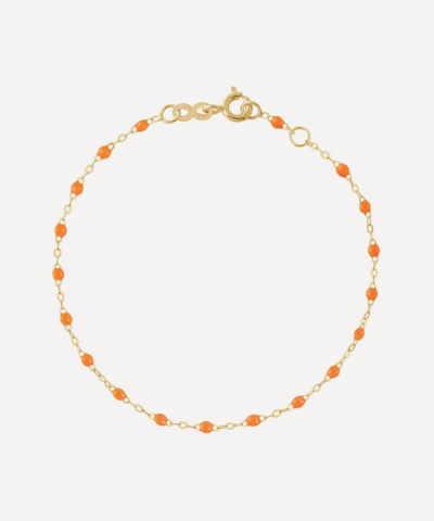 Gigi Clozeau 18ct Gold Classic Gigi Resin Bead Bracelet In Orange