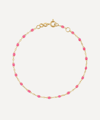 Gigi Clozeau 18ct Gold Classic Gigi Resin Bead Bracelet In Pink