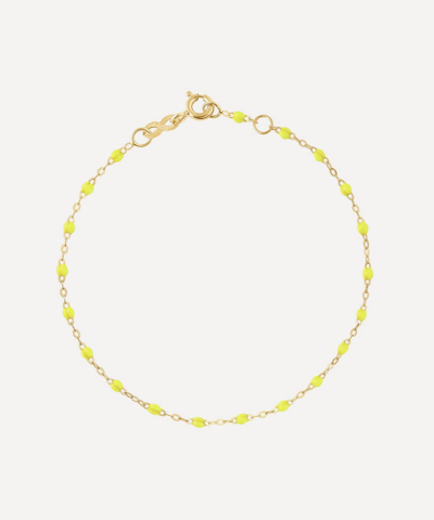 Gigi Clozeau 18ct Gold Classic Gigi Resin Bead Bracelet In Lime