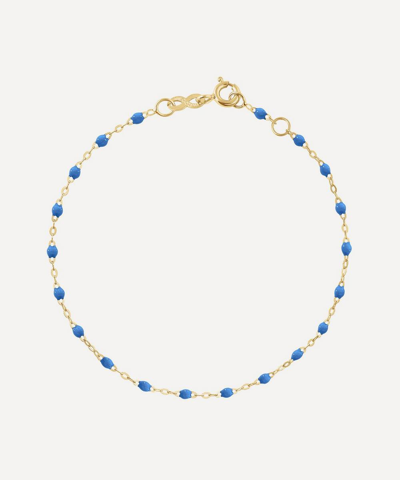 Gigi Clozeau 18ct Gold Classic Gigi Resin Bead Bracelet In Blue