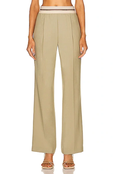 Helmut Lang Pull On Straight Leg Suiting Trousers In Cedar