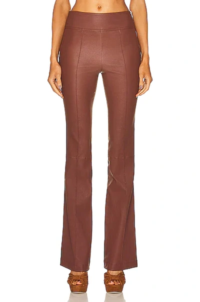 Helmut Lang Brown Bootcut Leather Pants