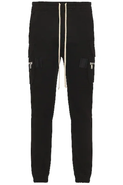 Rick Owens Tapered Leg Cargo Track Trousers In Black