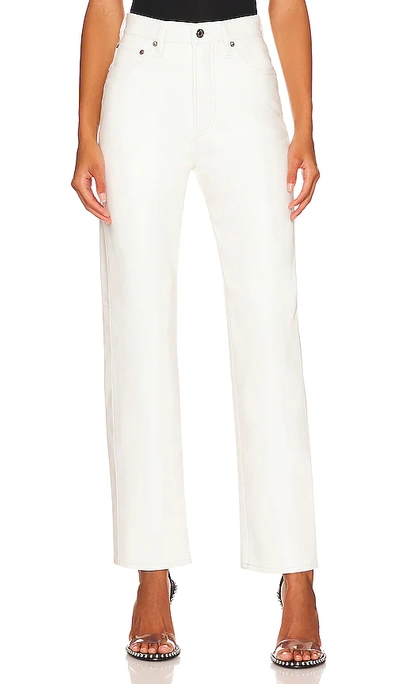 Agolde 90's Pinch Waist Leather Jeans In Lace In White