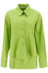 Low Classic Wrap-around Asymmetric Shirt In Green