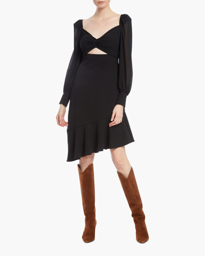 One33 Social Women's Crepe Cutout Asymmetrical Cocktail Dress In Black