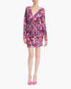 One33 Social Cutout Draped Floral-print Mini Dress In Multicolor