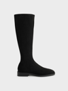CHARLES & KEITH CHARLES & KEITH - TEXTURED KNEE HIGH FLAT BOOTS