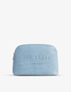 Ted Baker Crocala Faux-leather Make-up Bag In Pl-blue