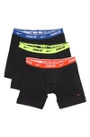 Nike Dri-fit Essential 3-pack Stretch Cotton Boxer Briefs In Black/ Volt Wb/ T
