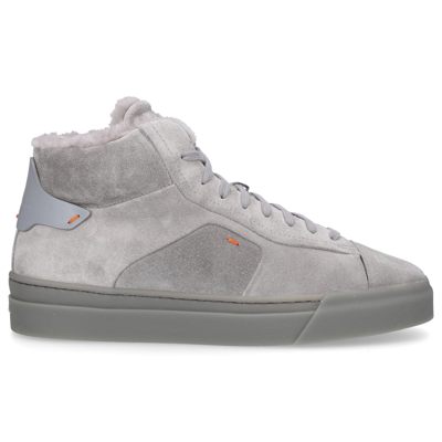 Santoni High-top Sneakers 60943 Suede In Grey