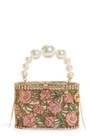 Rosantica Super Holli Crystal-embellished Rose Top-handle Bag In Pink