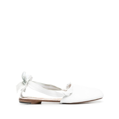 Maison Margiela Tabi Strapped Ballet Shoes In White