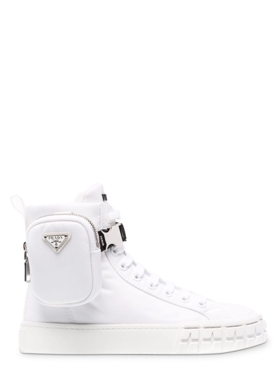 Prada Pocket High-top Sneakers In White