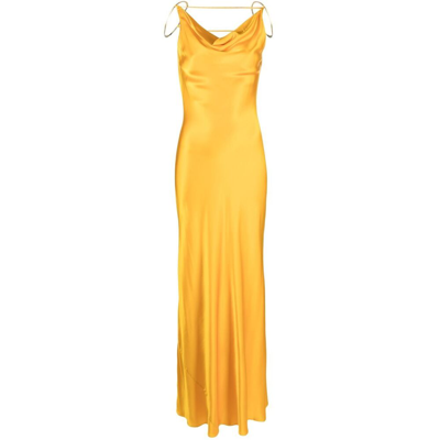 Cult Gaia Azealia Open-back Cowl-neck Gown In Orange