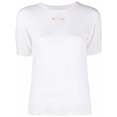 Maison Margiela Signature-patch T-shirt In White