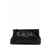 Nanushka Structured Black Clutch With Gathered Design In Black