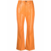 Nanushka Faux-leather Flared Trousers In Orange