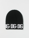 Dolce & Gabbana Cashmere Hat With Jacquard Dg Logo In Black