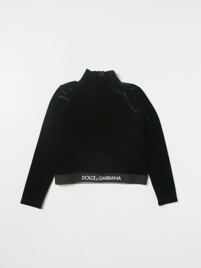Dolce & Gabbana Kids' Turtleneck Sweater In Black