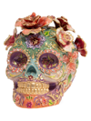 Jay Strongwater Catrina Skull With Roses 14k Yellow Goldplated Stainless Steel & Swarovski Crystal Figurine