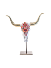 JAY STRONGWATER FLORAL COW SKULL