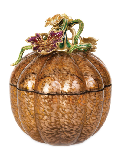 Jay Strongwater Dalton Leaf & Vine Jeweled Glass Jar In Multi