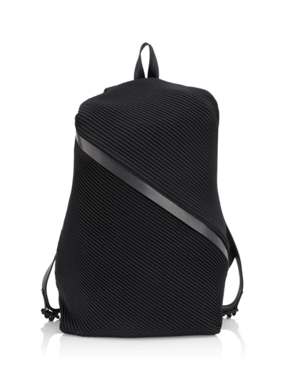 Issey Miyake Bias-pleated Nylon Backpack In Black