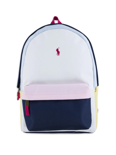 Polo Ralph Lauren Kid's Logo-detailed Backpack In White Multi