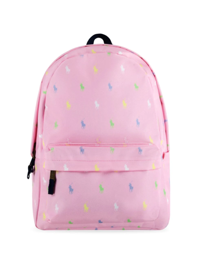 Polo Ralph Lauren Monogram Logo Backpack In Carmel Pink