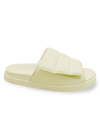 Gia Borghini Quilted Leather Slides In Ivory