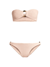 Hunza G Women's Gloria Ring Detail Bandeau 2-piece Bikini Set In Blush