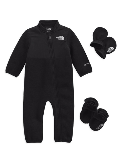 The North Face Baby's Denali Coveralls, Mittens, & Booties Set In Black