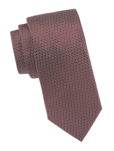 Zegna Printed Silk Tie In Red